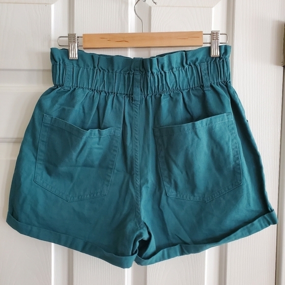 Wild Fable Women's High Waist Paperbag Shorts In Teal Size S - Picture 2 of 4